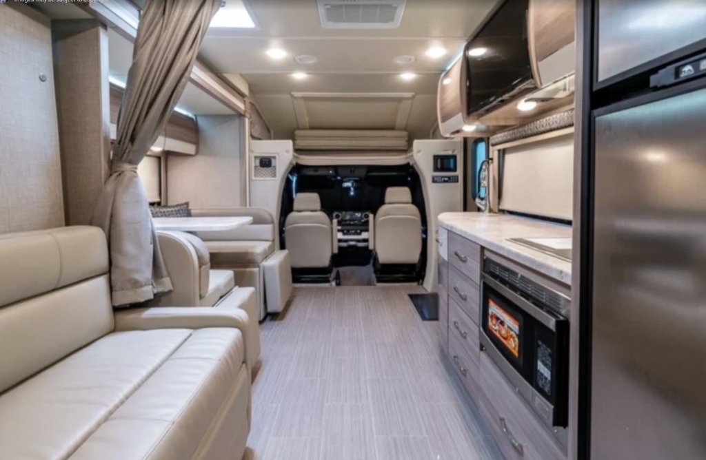 Class A motorhome interior deep-cleaned at Swags Auto Lab Heber City